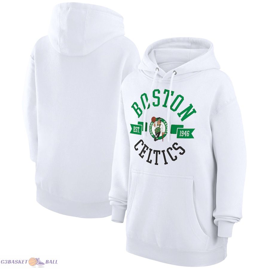 Women's Boston Celtics G-III 4Her by Carl Banks White City Pullover Hoodie