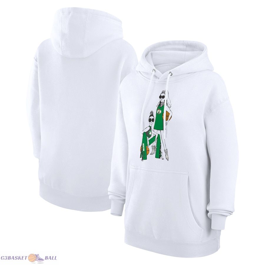 Women's Boston Celtics G-III 4Her by Carl Banks White Basketball Girls Fleece Pullover Hoodie