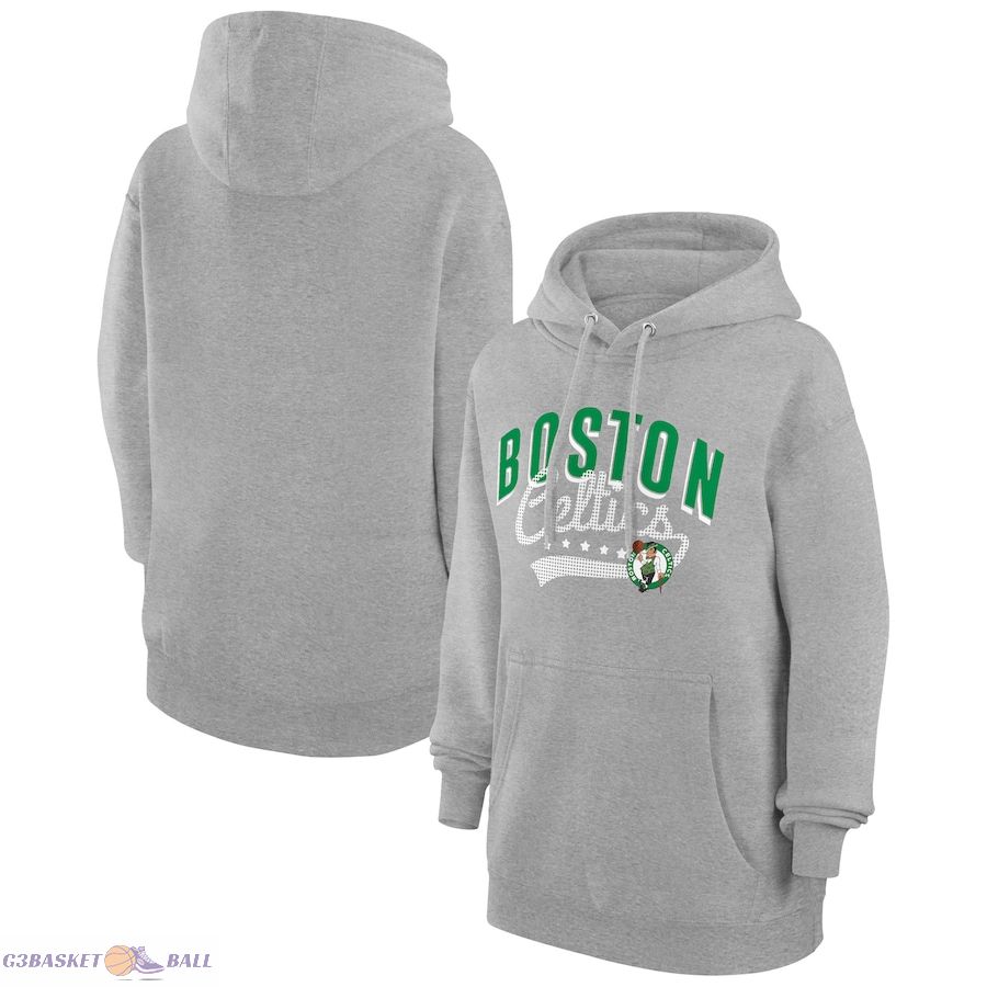 Women's Boston Celtics G-III 4Her by Carl Banks Heather Gray Filigree Logo Pullover Hoodie