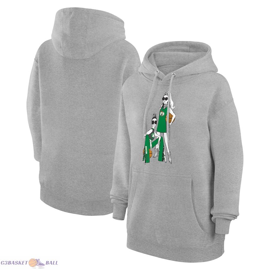 Women's Boston Celtics G-III 4Her by Carl Banks Heather Gray Basketball Girls Fleece Pullover Hoodie