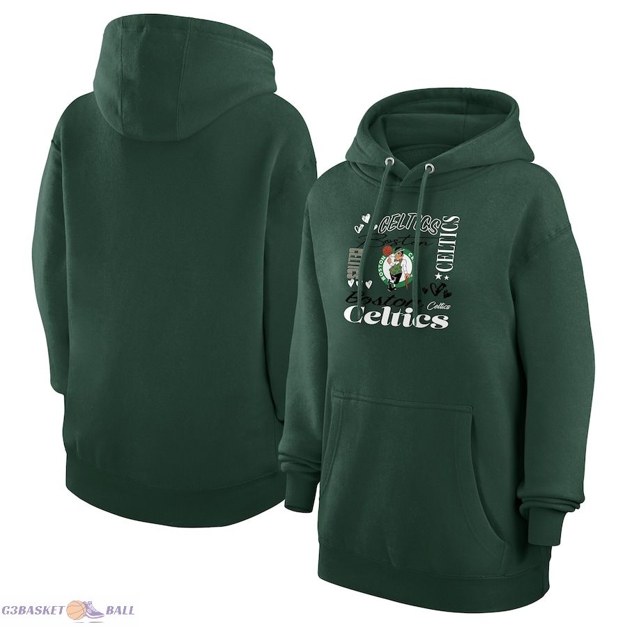 Women's Boston Celtics G-III 4Her by Carl Banks Green Team Collage Graphic Fleece Pullover Hoodie