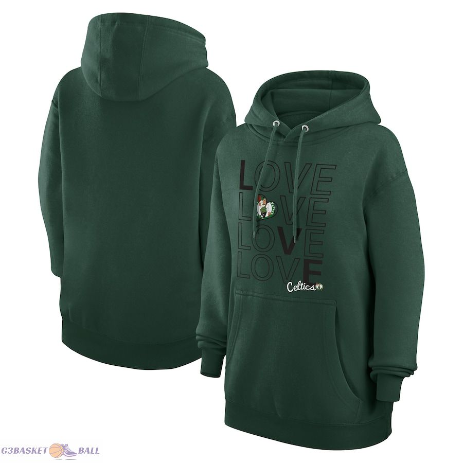 Women's Boston Celtics G-III 4Her by Carl Banks Green Basketball Love Fleece Pullover Hoodie