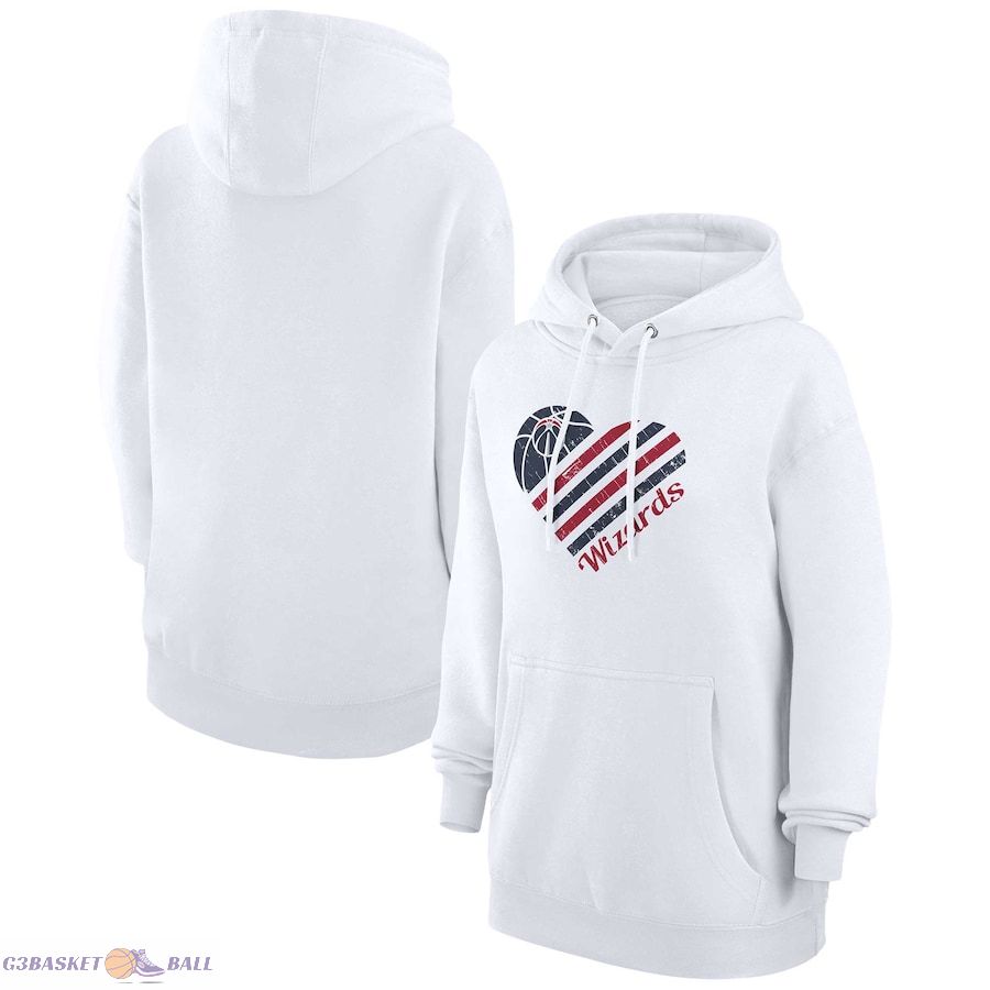 Women's Washington Wizards G-III 4Her by Carl Banks White Heart Pullover Hoodie