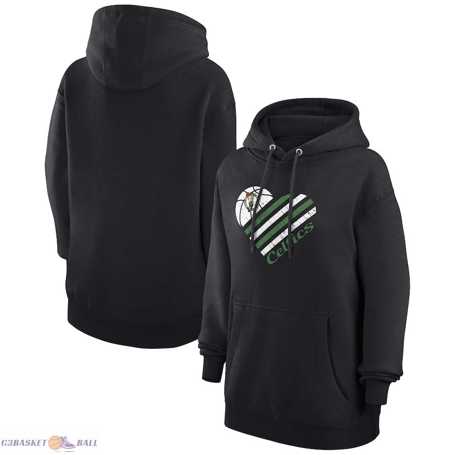 Women's Boston Celtics G-III 4Her by Carl Banks Black Heart Pullover Hoodie