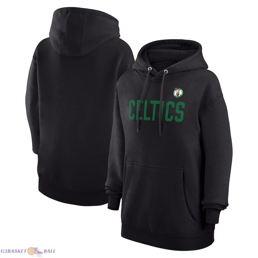 Women's Boston Celtics G-III 4Her by Carl Banks Black Dot Print Pullover Hoodie