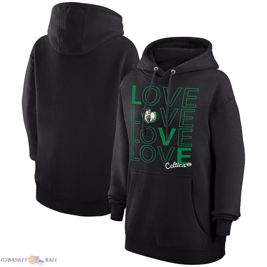 Women's Boston Celtics G-III 4Her by Carl Banks Black Basketball Love Fleece Pullover Hoodie