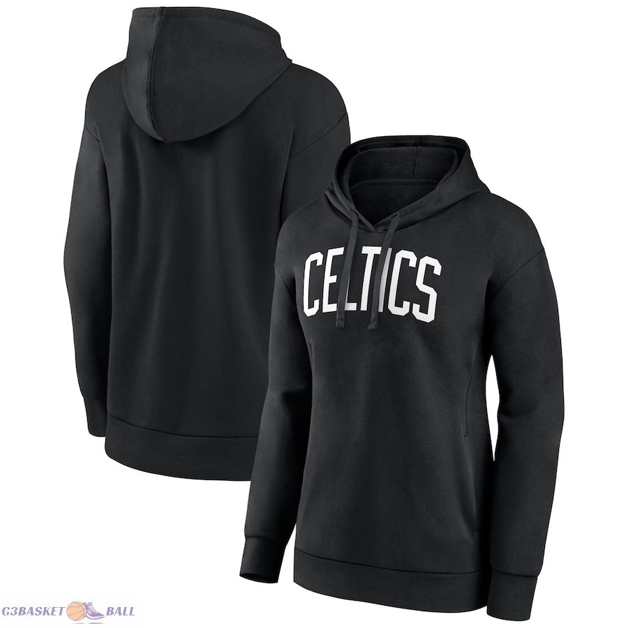 Women's Boston Celtics Black Wordmark Alt Pullover Hoodie