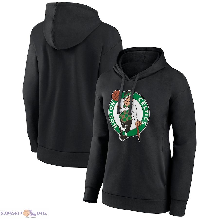 Women's Boston Celtics Black Primary Logo Pullover Hoodie