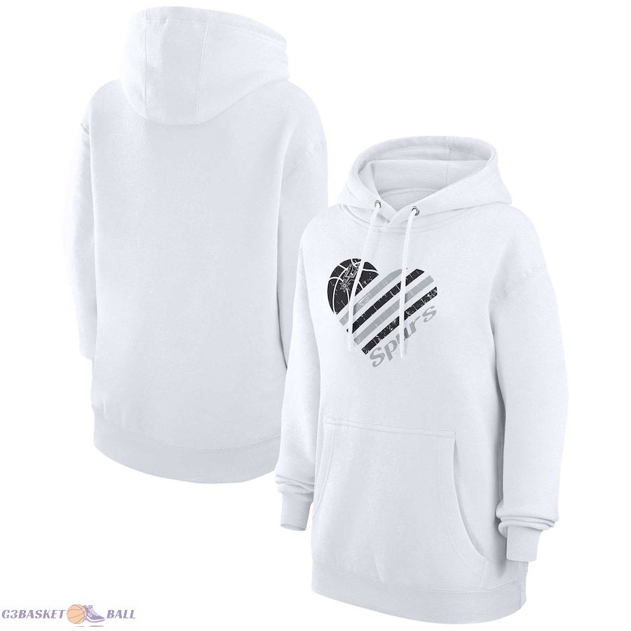 Women's San Antonio Spurs G-III 4Her by Carl Banks White Heart Pullover Hoodie