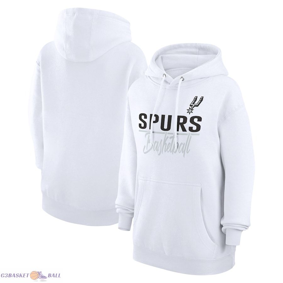 Women's San Antonio Spurs G-III 4Her by Carl Banks White Graphics Fleece Pullover Hoodie