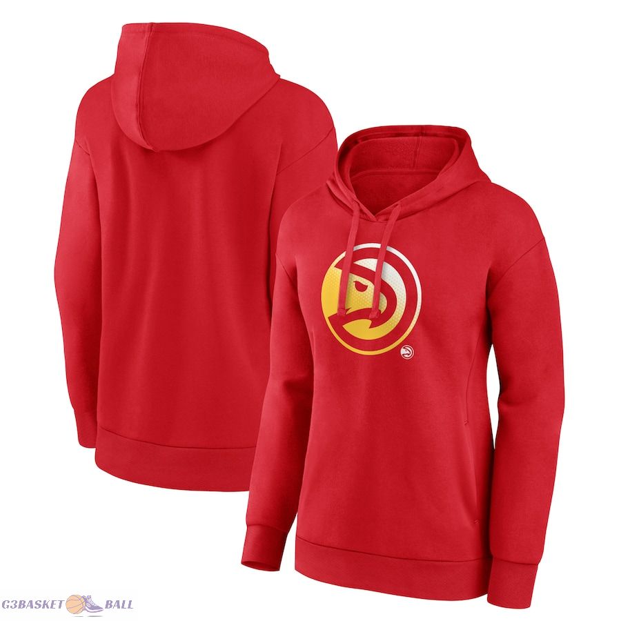 Women's Atlanta Hawks Red Gradient Logo Pullover Hoodie