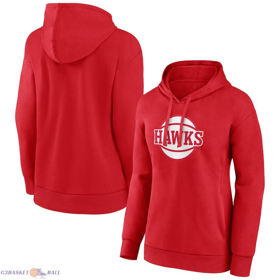 Women's Atlanta Hawks Red Alternate Logo Pullover Hoodie