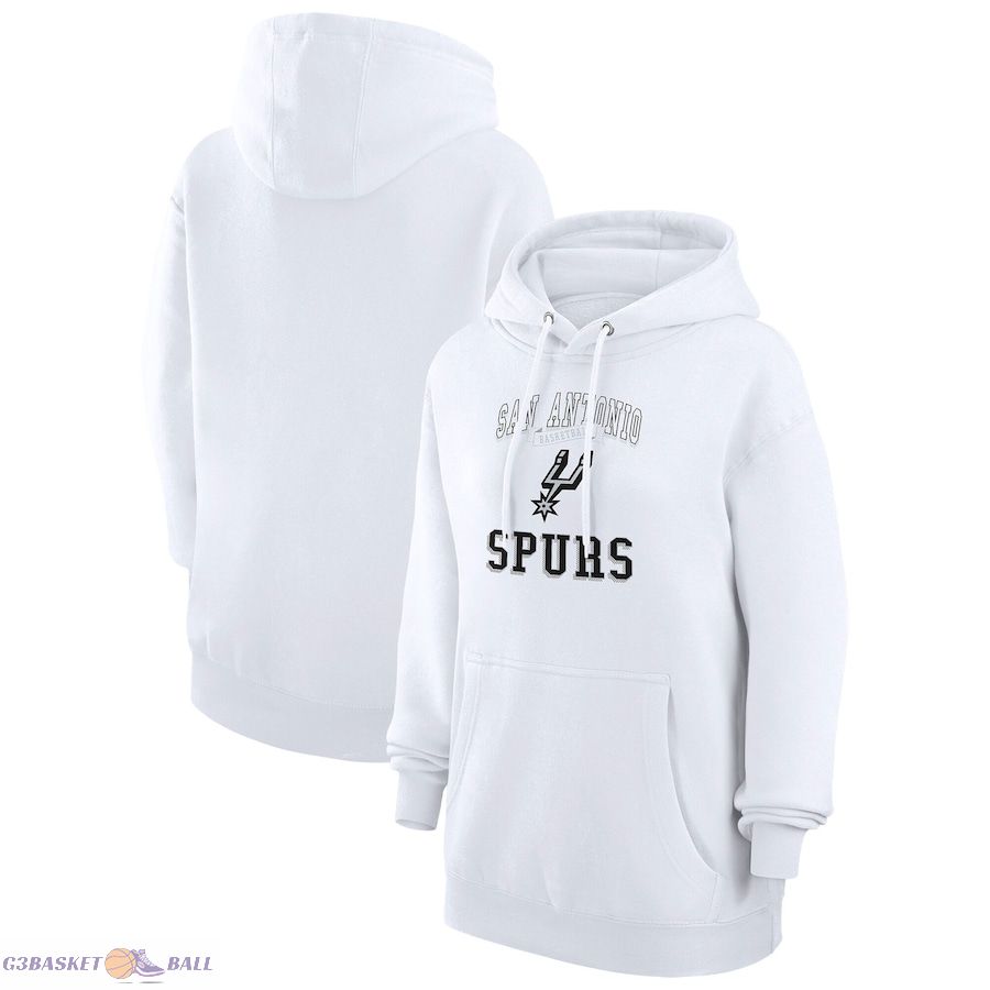 Women's San Antonio Spurs G-III 4Her by Carl Banks White Graphic Fleece Pullover Hoodie