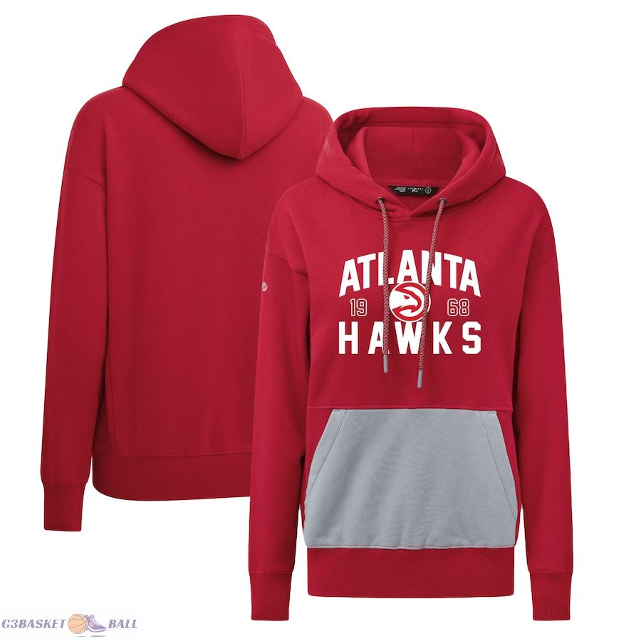 Women's Atlanta Hawks Levelwear Red Bonfire Pullover Hoodie