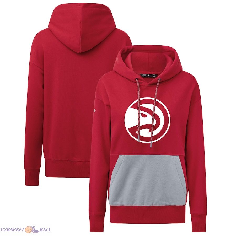 Women's Atlanta Hawks Levelwear Red Bonfire Pullover Hoodie