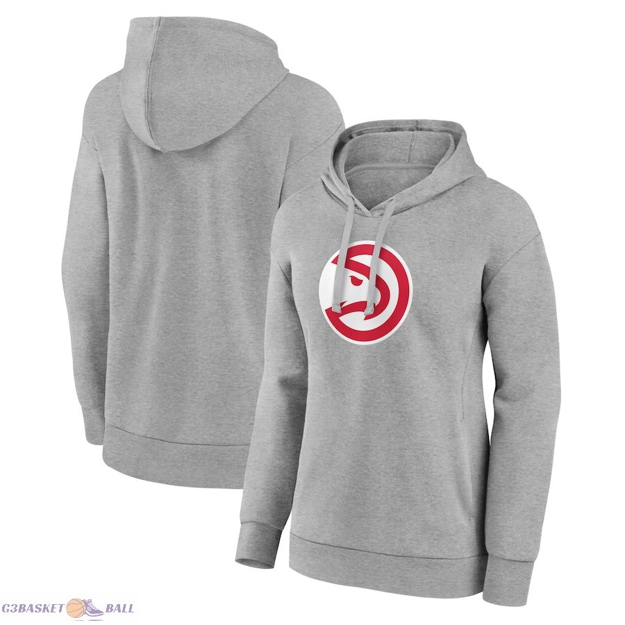 Women's Atlanta Hawks Gray Primary Logo Pullover Hoodie