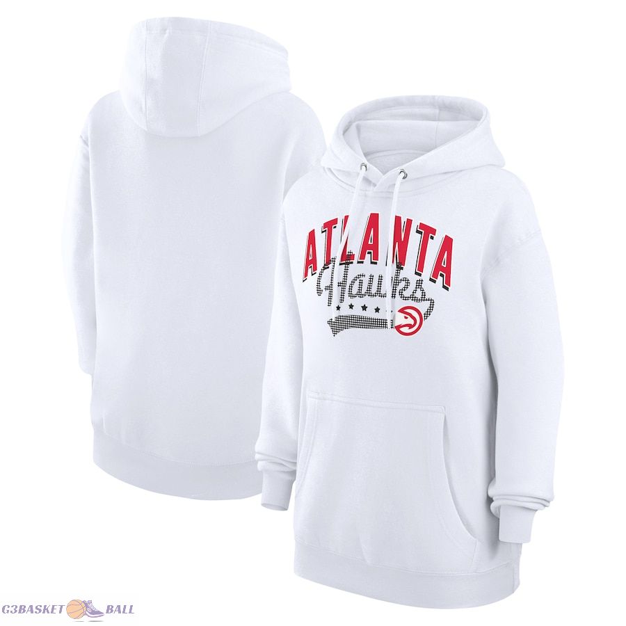 Women's Atlanta Hawks G-III 4Her by Carl Banks White Filigree Logo Pullover Hoodie