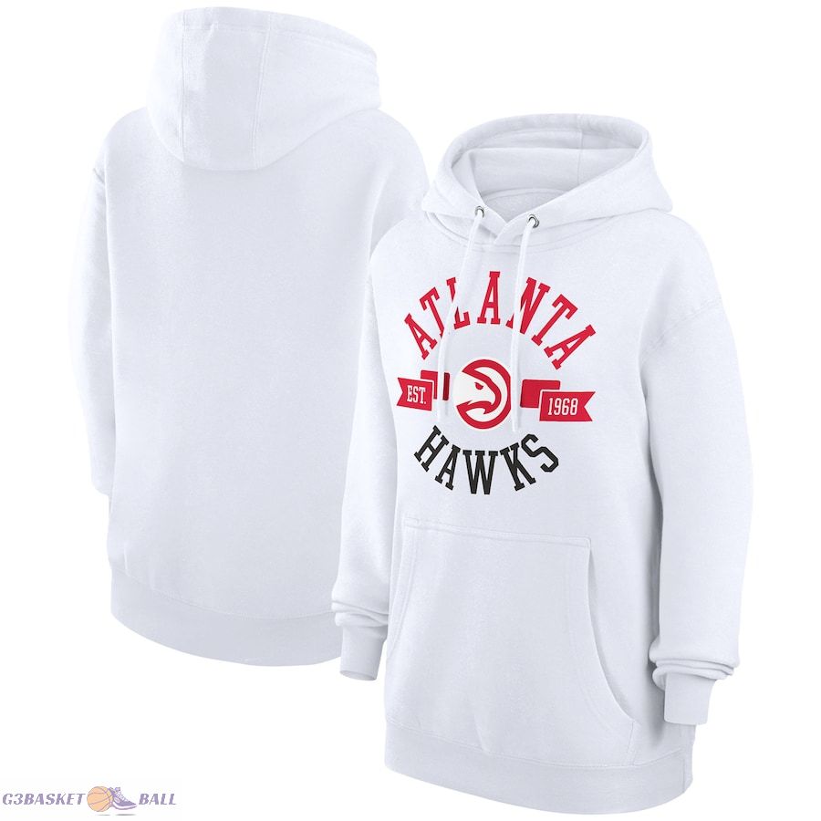 Women's Atlanta Hawks G-III 4Her by Carl Banks White City Pullover Hoodie