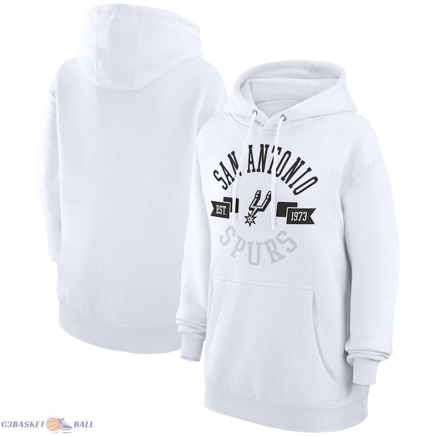 Women's San Antonio Spurs G-III 4Her by Carl Banks White City Pullover Hoodie