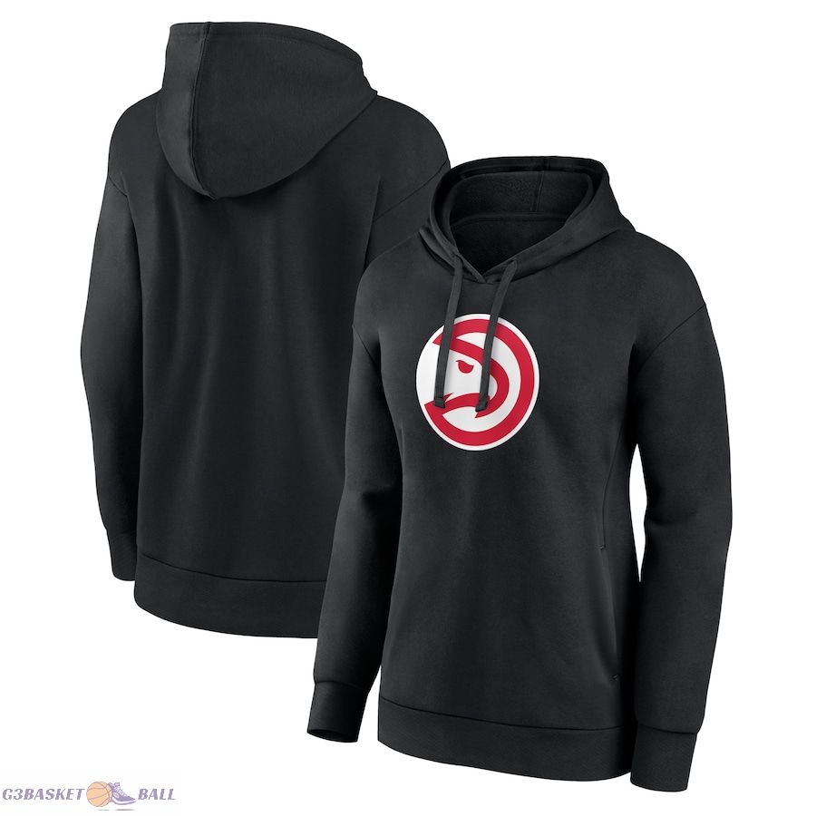 Women's Atlanta Hawks Black Primary Logo Pullover Hoodie