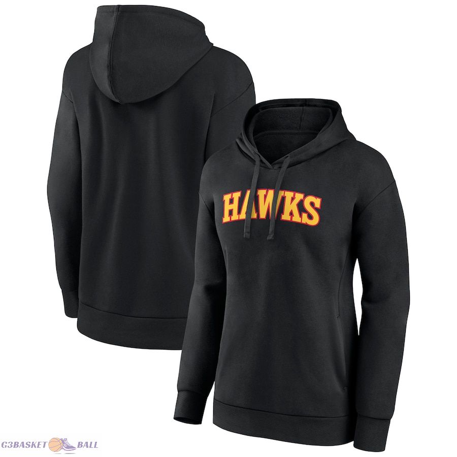 Women's Atlanta Hawks Black Alternate Wordmark Pullover Hoodie