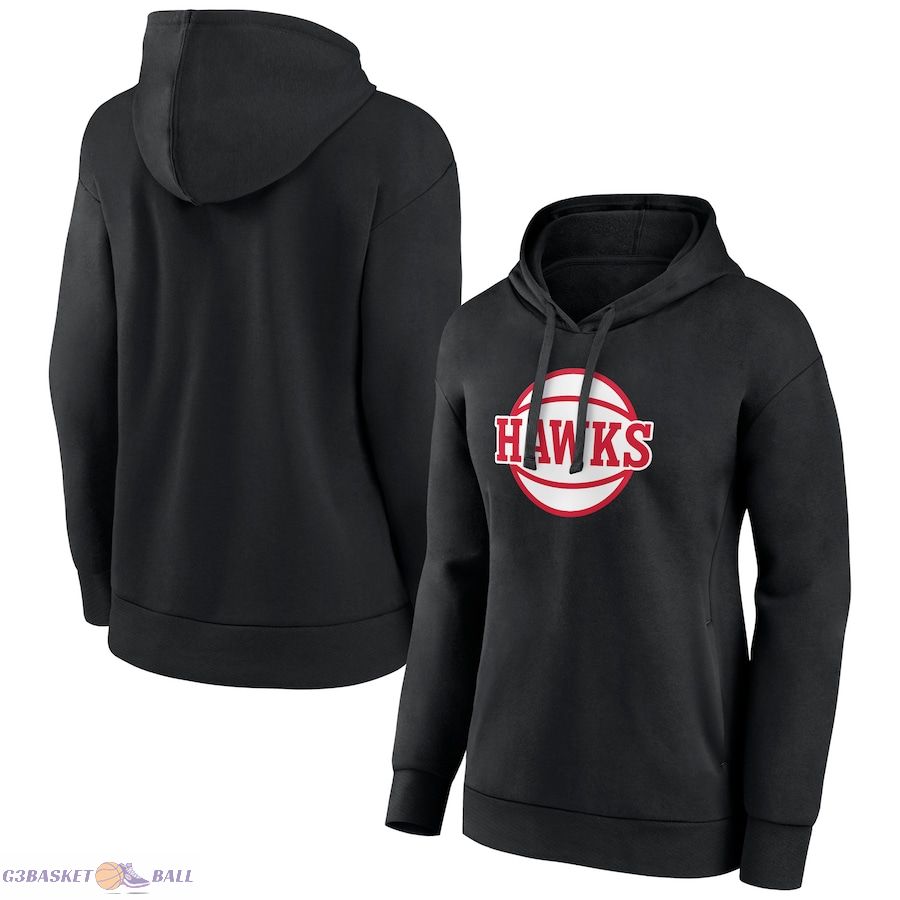 Women's Atlanta Hawks Black Alternate Logo Pullover Hoodie