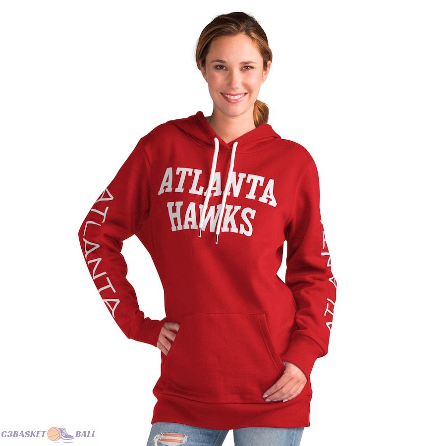 Women's Atlanta Hawks G-III 4Her by Carl Banks Red Base Coach Pullover Hoodie