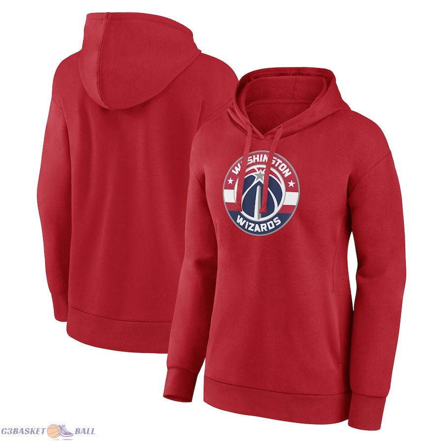 Women's Washington Wizards Red Primary Logo Pullover Hoodie