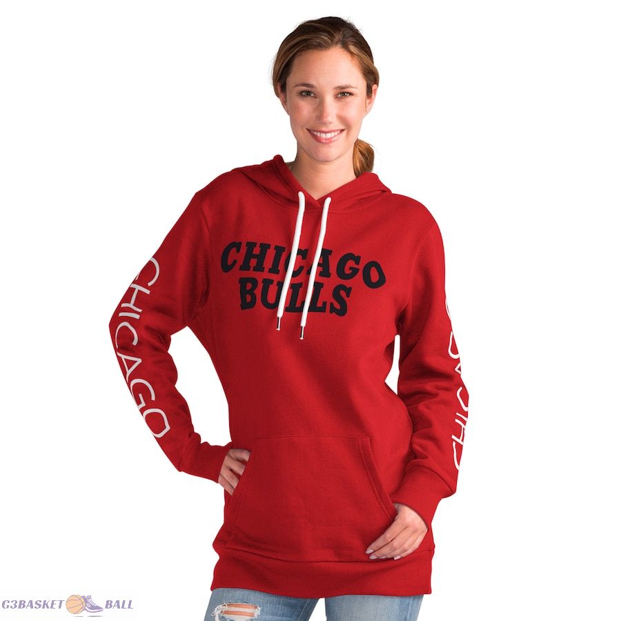 Women's Chicago Bulls G-III 4Her by Carl Banks Red Base Coach Pullover Hoodie