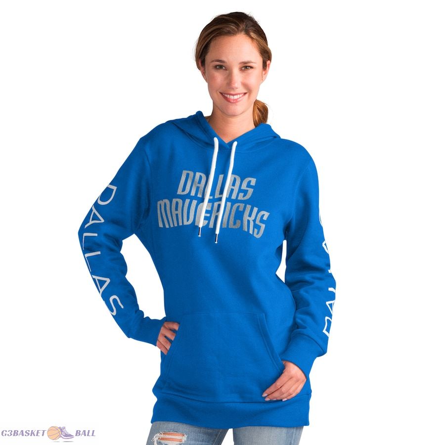 Women's Dallas Mavericks G-III 4Her by Carl Banks Blue Base Coach Pullover Hoodie