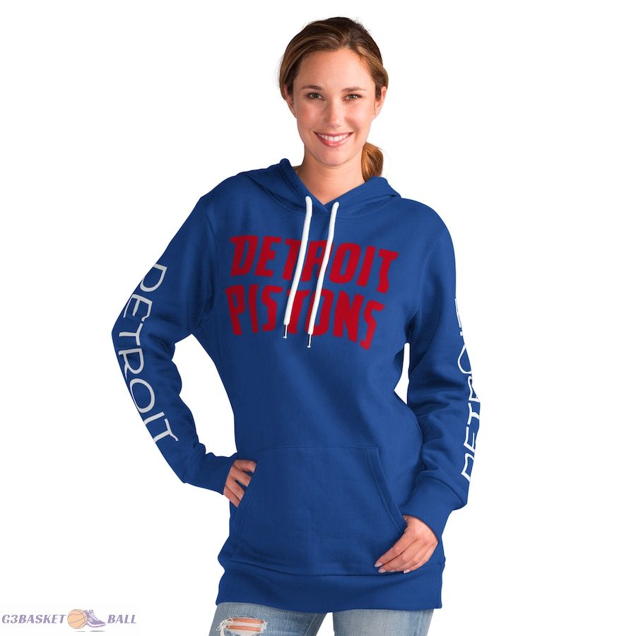 Women's Detroit Pistons G-III 4Her by Carl Banks Blue Base Coach Pullover Hoodie