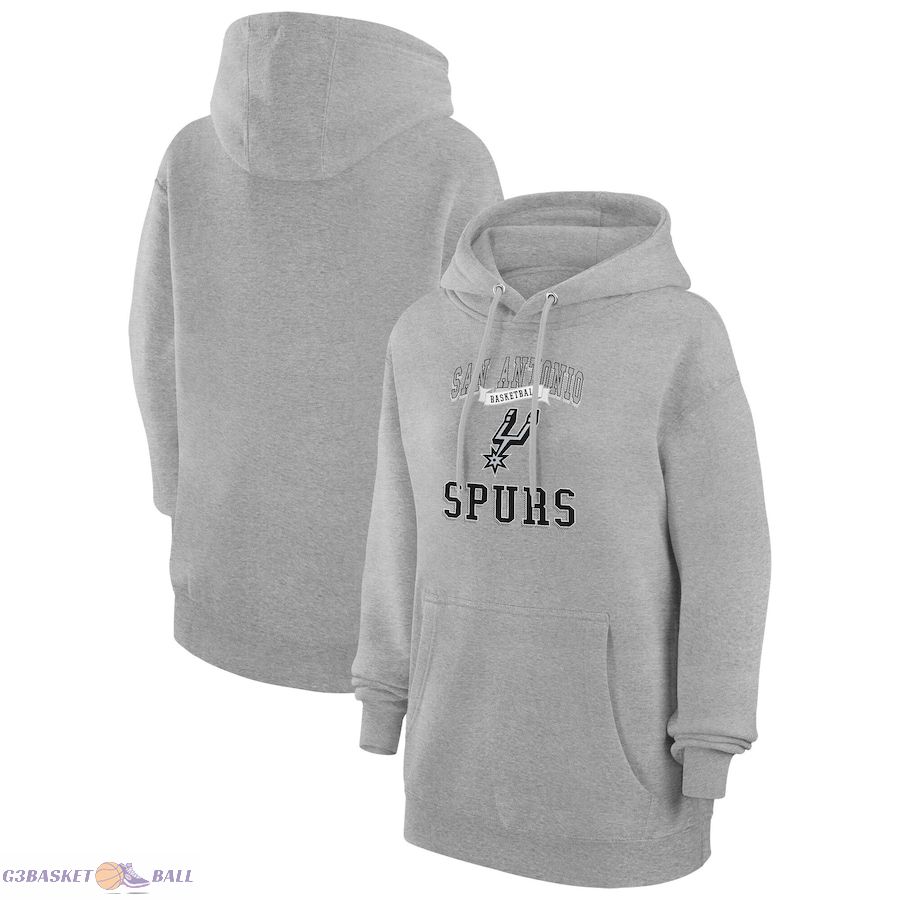 Women's San Antonio Spurs G-III 4Her by Carl Banks Heather Gray Graphic Fleece Pullover Hoodie