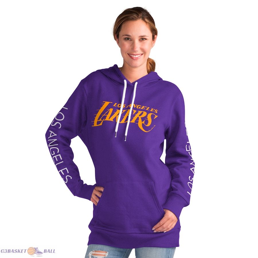 Women's Los Angeles Lakers G-III 4Her by Carl Banks Purple Base Coach Pullover Hoodie