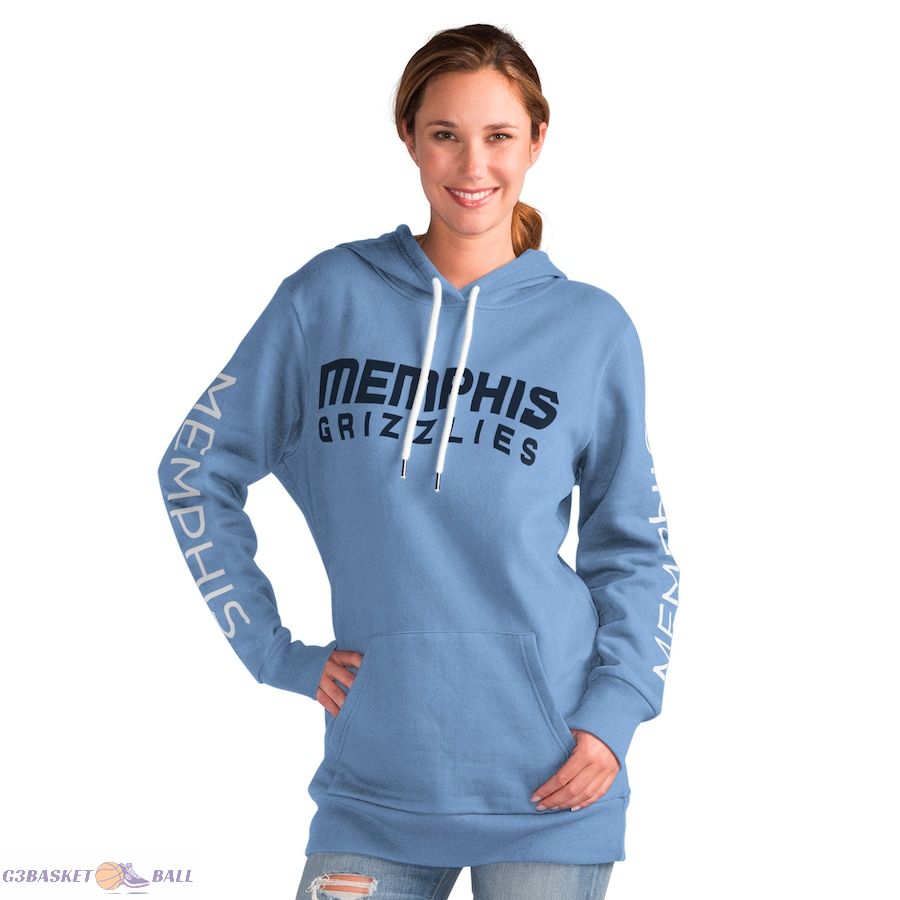 Women's Memphis Grizzlies G-III 4Her by Carl Banks Light Blue Base Coach Pullover Hoodie