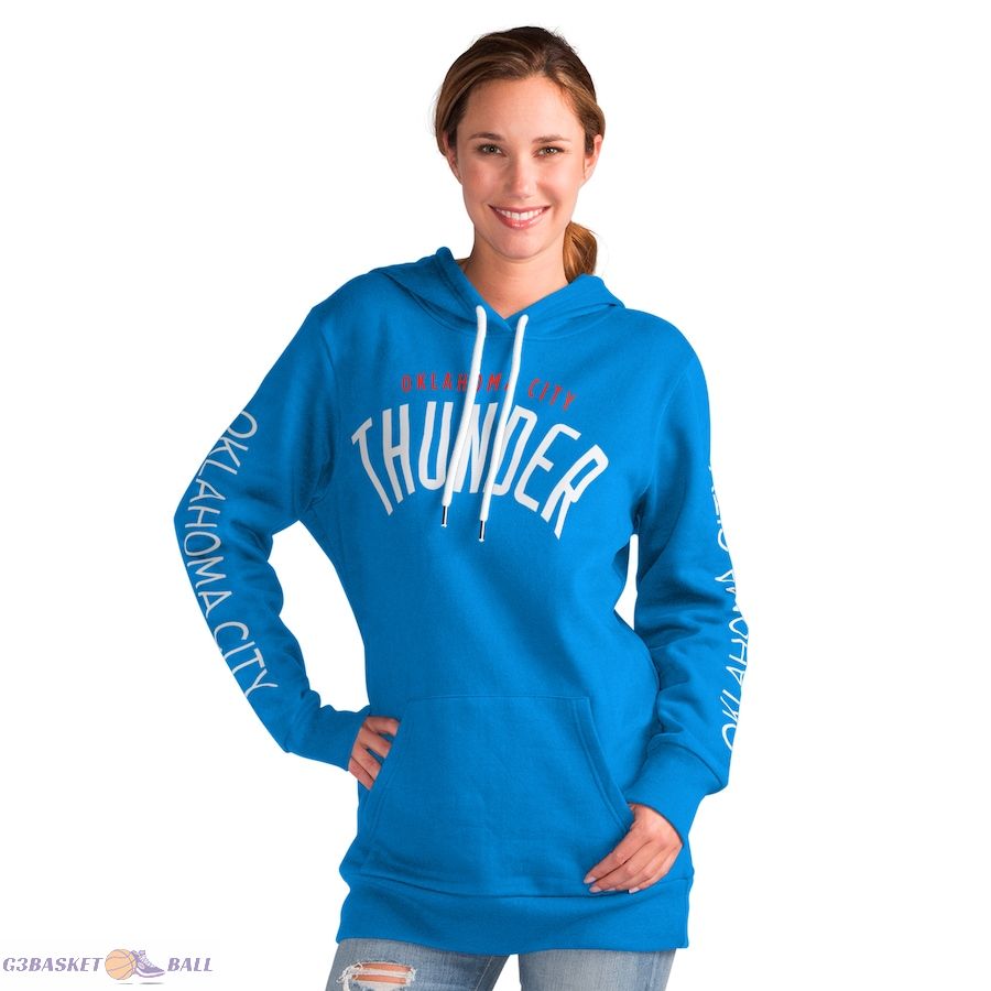 Women's Oklahoma City Thunder G-III 4Her by Carl Banks Blue Base Coach Pullover Hoodie