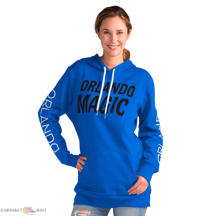 Women's Orlando Magic G-III 4Her by Carl Banks Blue Base Coach Pullover Hoodie