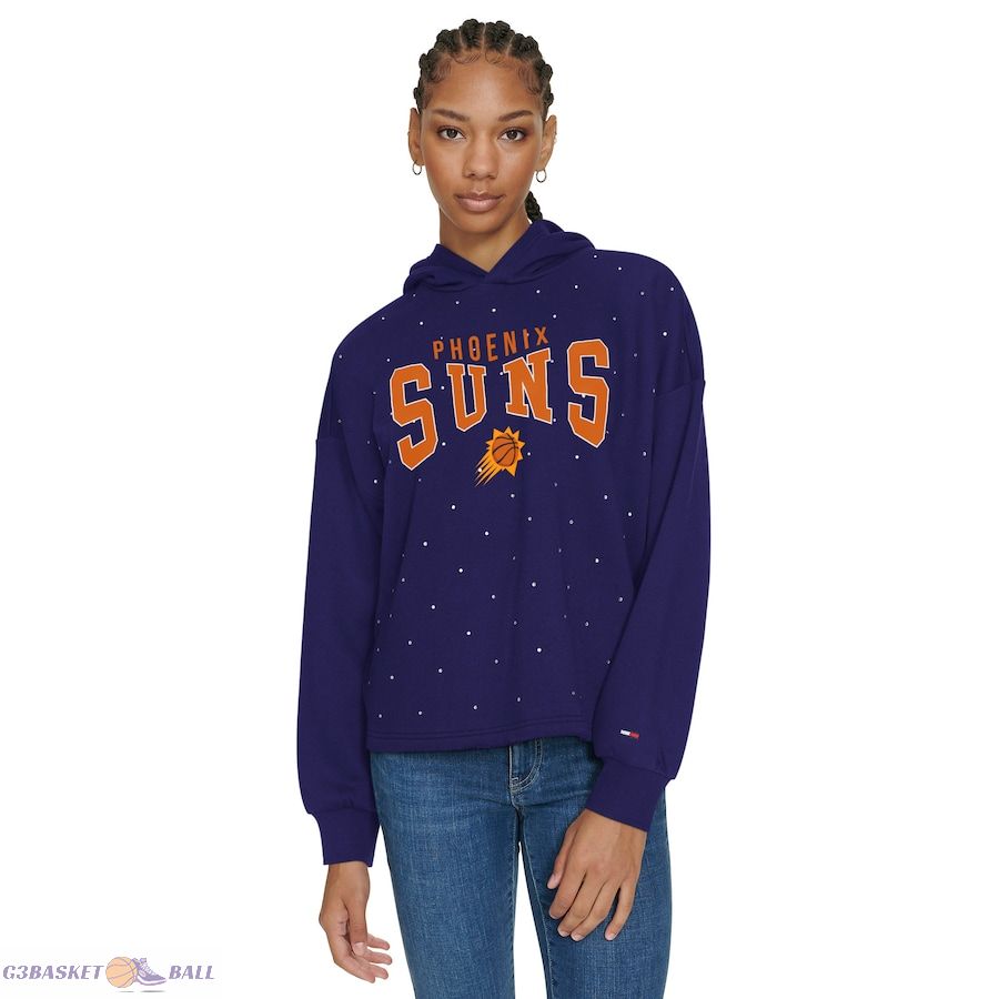 Women's Phoenix Suns Tommy Jeans Purple Stella Cropped Pullover Hoodie