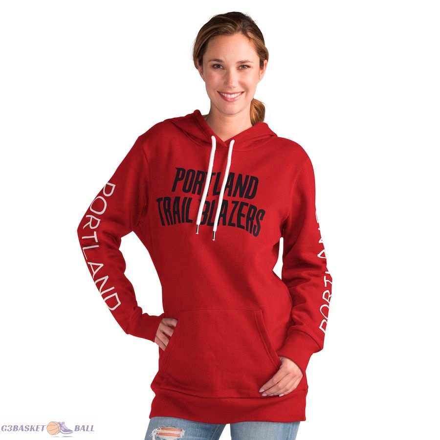 Women's Portland Trail Blazers G-III 4Her by Carl Banks Red Base Coach Pullover Hoodie