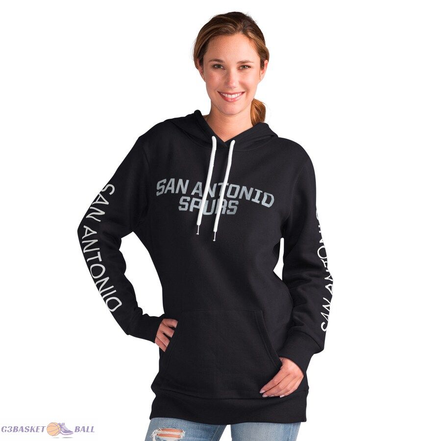 Women's San Antonio Spurs G-III 4Her by Carl Banks Black Base Coach Pullover Hoodie