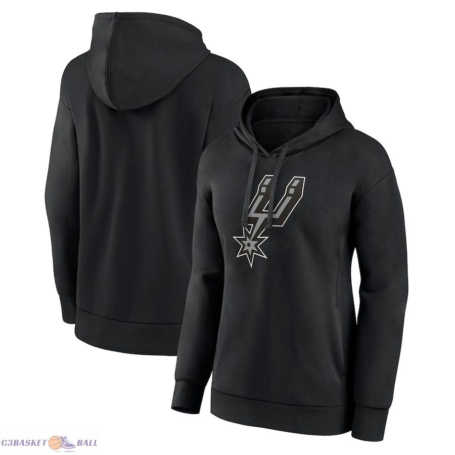 Women's San Antonio Spurs Black Team Primary Logo Pullover Hoodie