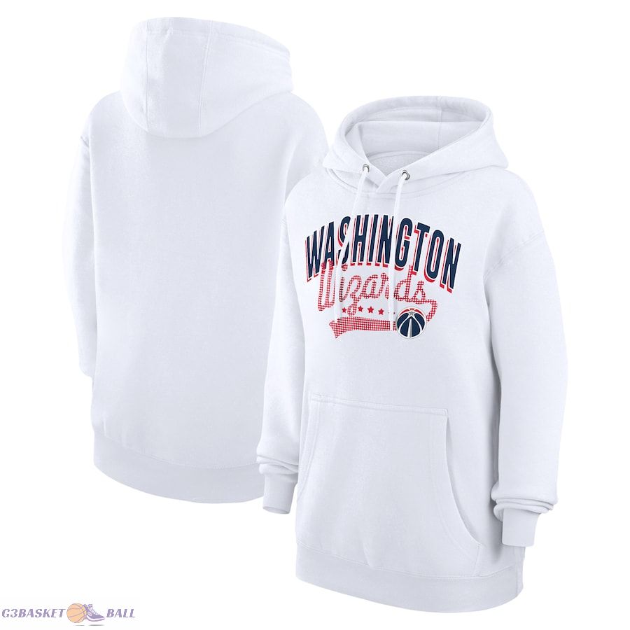 Women's Washington Wizards G-III 4Her by Carl Banks White Filigree Logo Pullover Hoodie