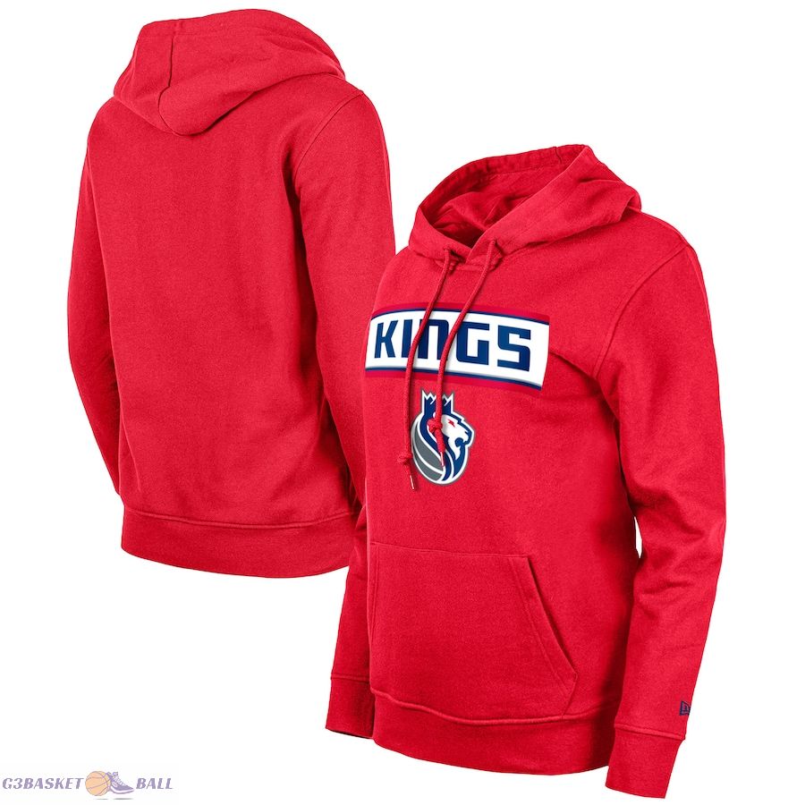 Women's Sacramento Kings New Era Red 2023/24 City Edition Pullover Hoodie