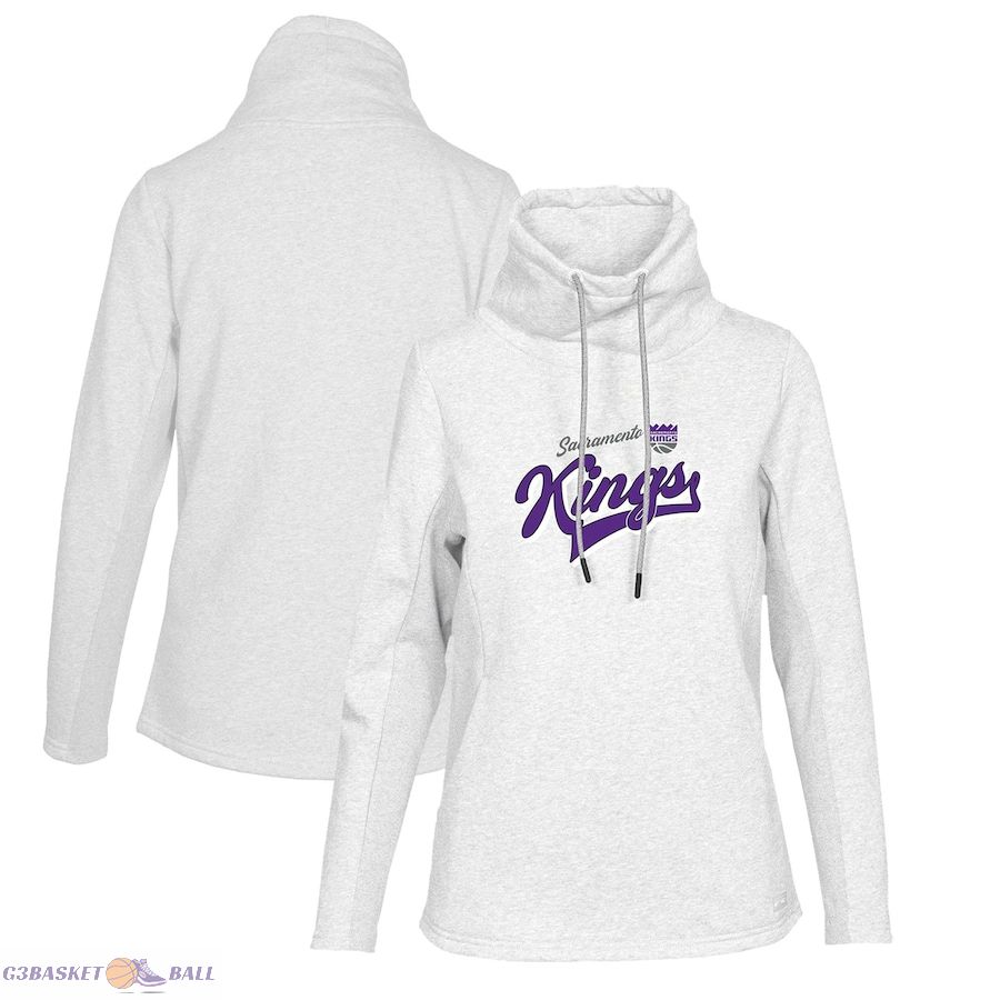 Women's Sacramento Kings Levelwear White Loop Retro Pullover Hoodie