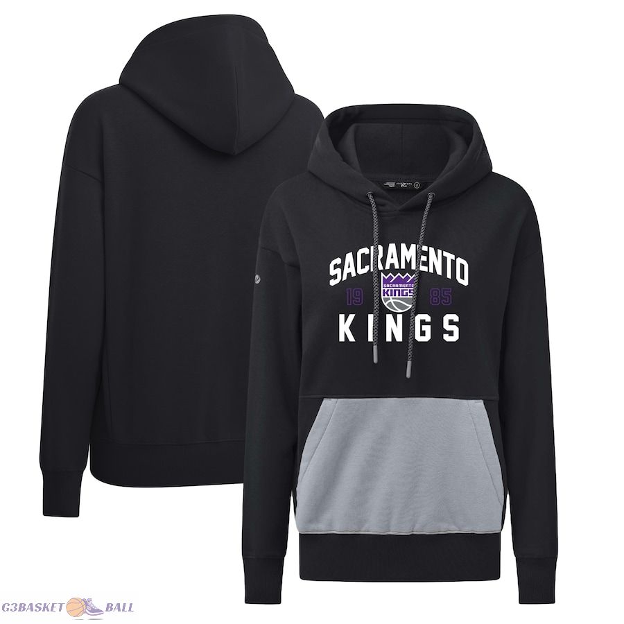 Women's Sacramento Kings Levelwear Black Bonfire Pullover Hoodie