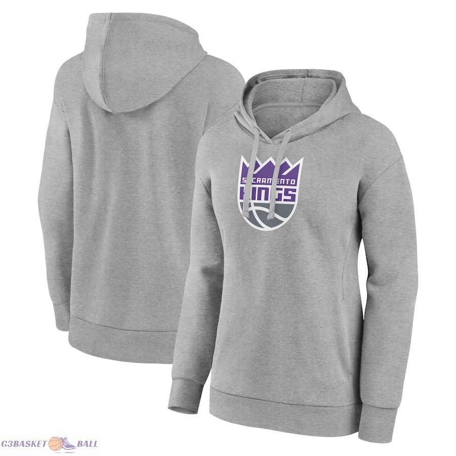 Women's Sacramento Kings Gray Primary Logo Pullover Hoodie