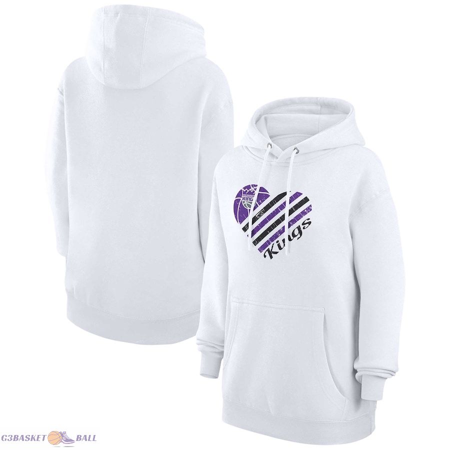 Women's Sacramento Kings G-III 4Her by Carl Banks White Heart Pullover Hoodie