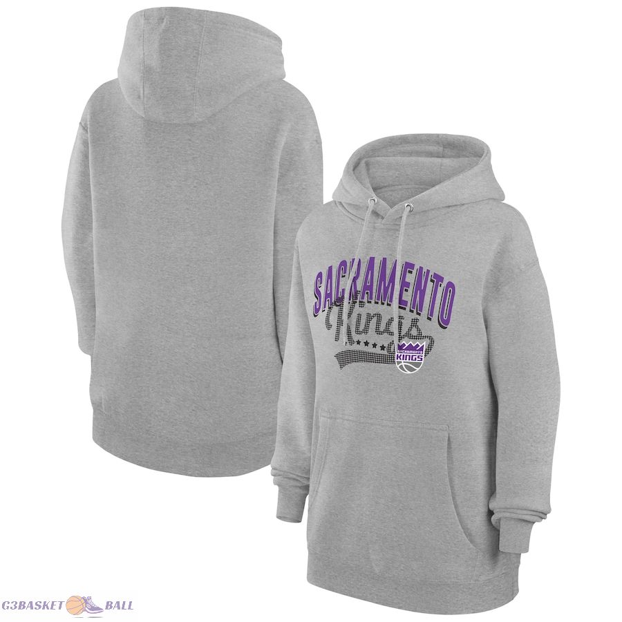 Women's Sacramento Kings G-III 4Her by Carl Banks Heather Gray Filigree Logo Pullover Hoodie