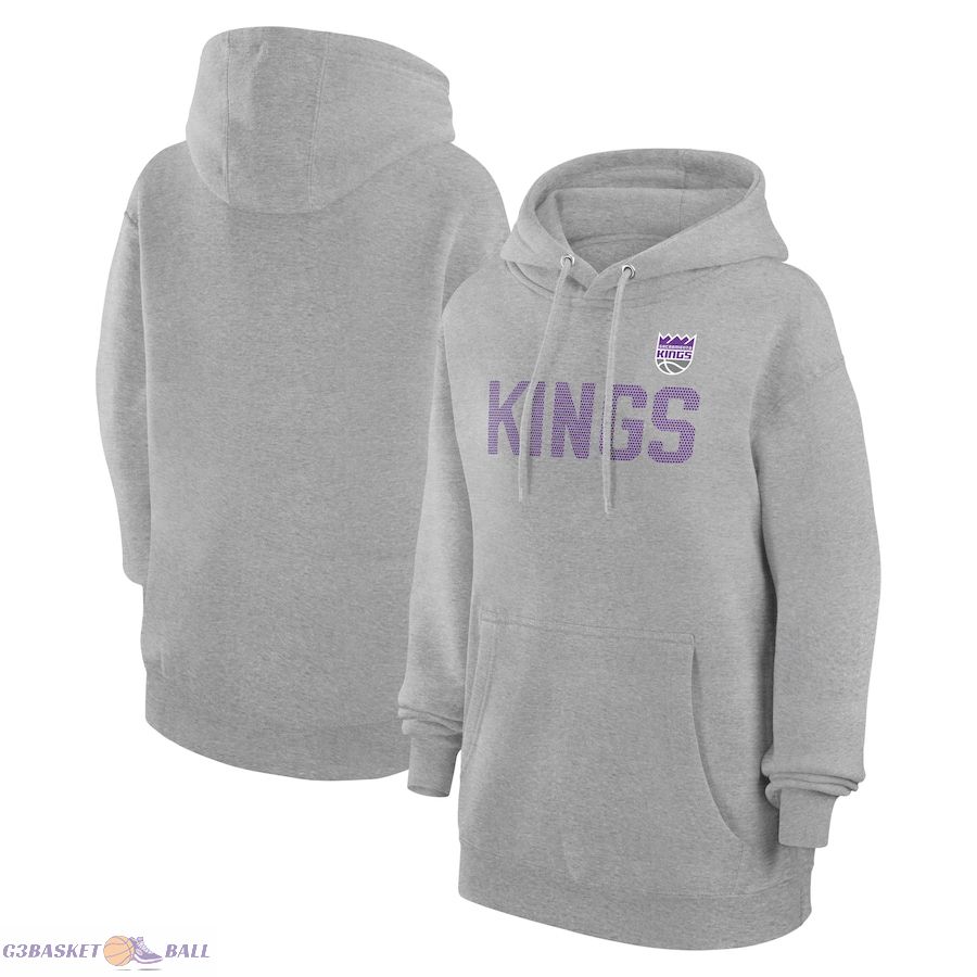 Women's Sacramento Kings G-III 4Her by Carl Banks Heather Gray Dot Print Pullover Hoodie