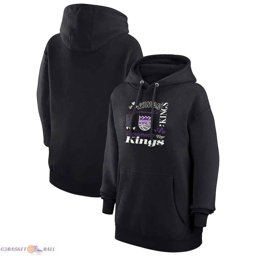 Women's Sacramento Kings G-III 4Her by Carl Banks Black Team Collage Graphic Fleece Pullover Hoodie