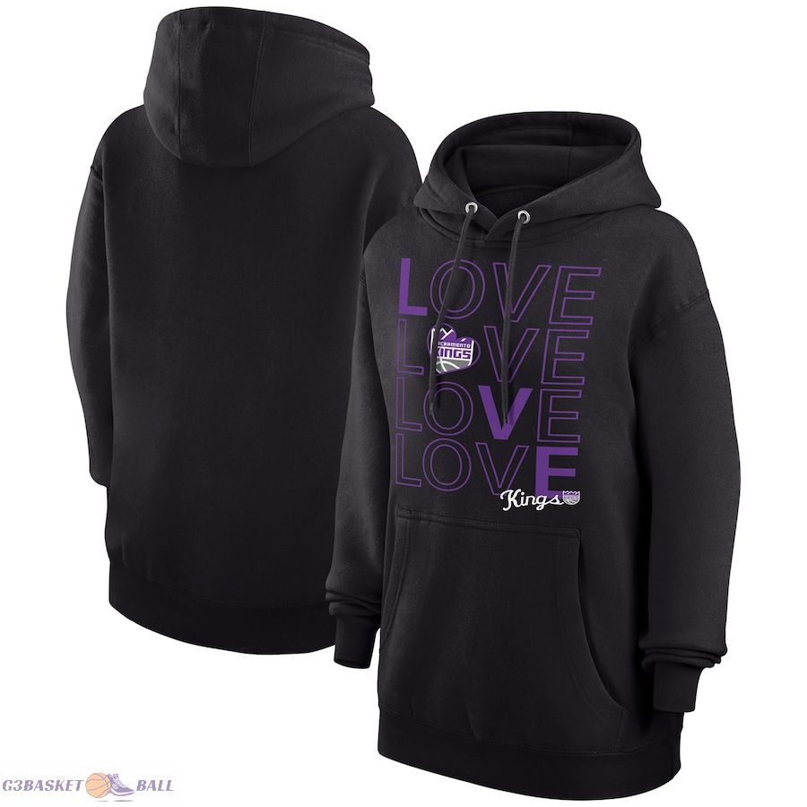 Women's Sacramento Kings G-III 4Her by Carl Banks Black Basketball Love Fleece Pullover Hoodie